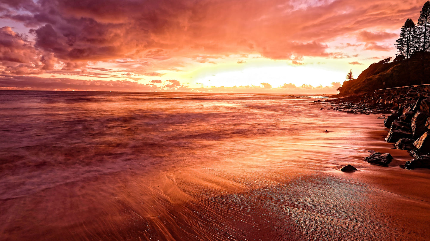 Mystical pre-dawn light captured with long exposure Australian landscape