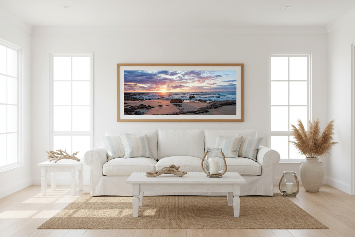 Coastal Dawn Panoramic Fine Art Photography Print — Australian Seascape Sunrise Wall Art