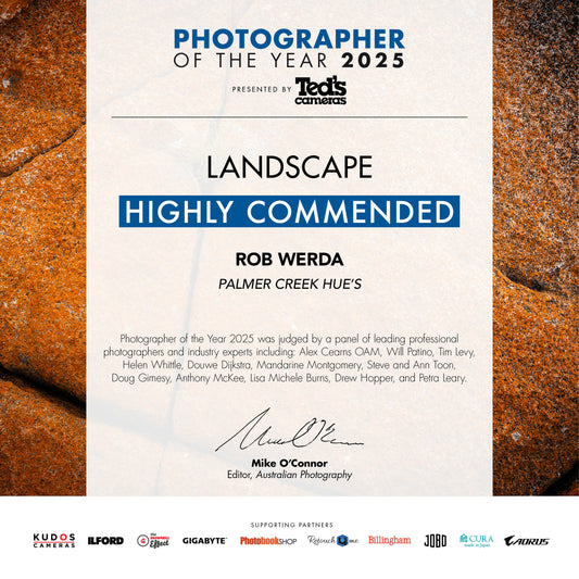 Raw Oz Images — Highly Commended, Landscape Category, Ted's Cameras Photographer of the Year 2025