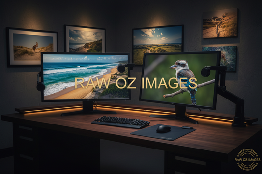 EIZO colour-accurate monitor used by Raw Oz Images for fine art print colour management and production