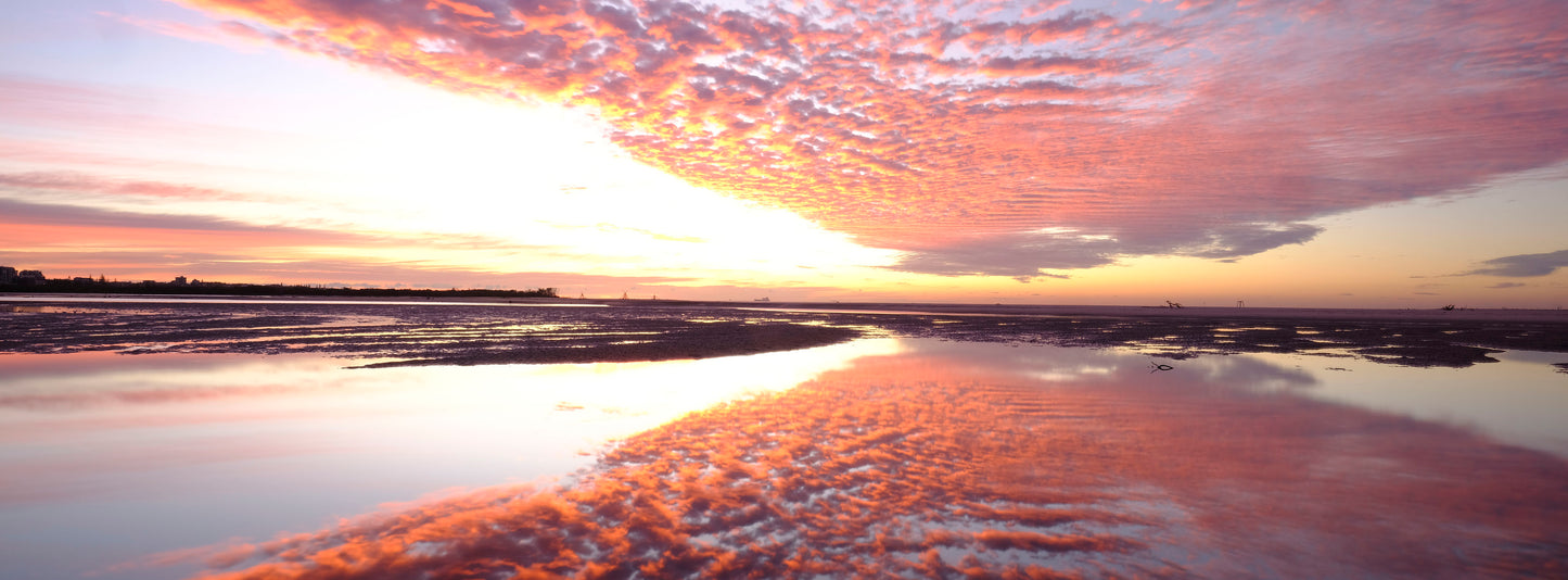 Red Dawn Panoramic Fine Art Photography Print — Australian Coastal Sunrise Wall Art