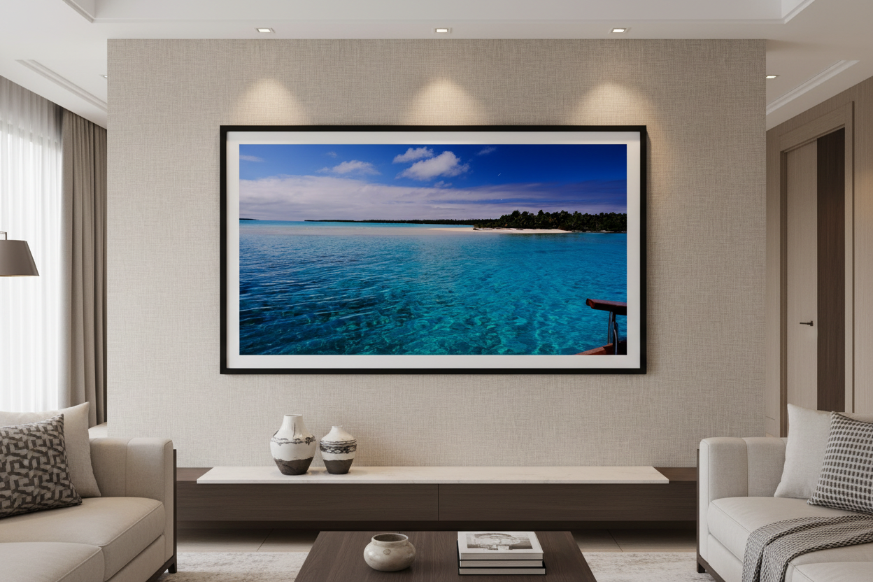 Blue Lagoon Aitutaki — Framed on Wall