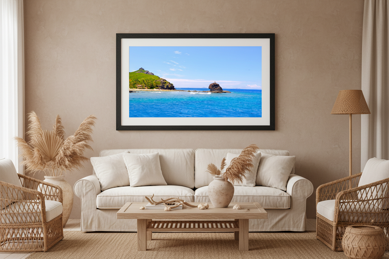 Fiji Shell Horn coastal room mockup