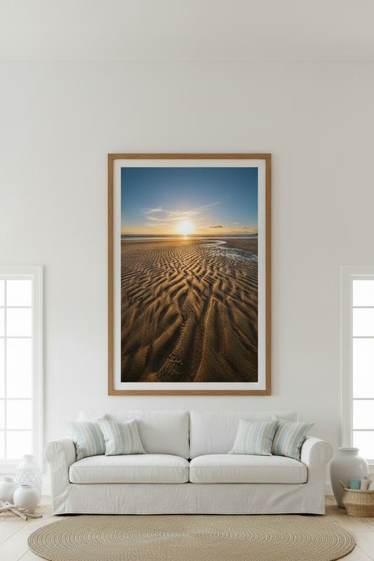 Framed on wall portrait mockup