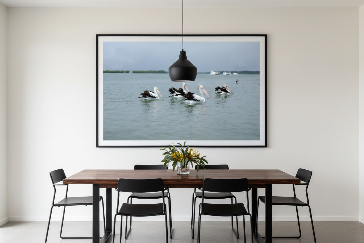 Pelicans Fine Art Photography Print — Australian Coastal Wildlife Wall Art