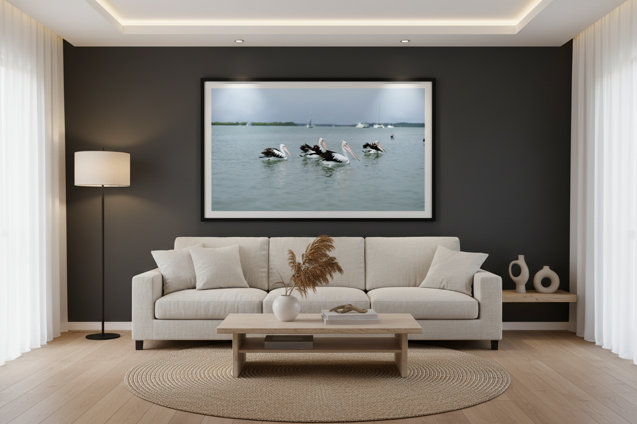 Pelicans Fine Art Photography Print — Australian Coastal Wildlife Wall Art
