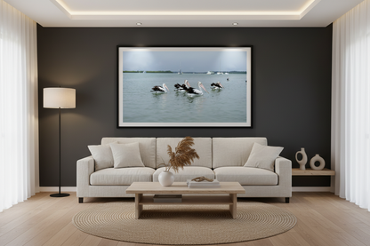 Pelicans Fine Art Photography Print — Australian Coastal Wildlife Wall Art