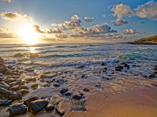 Sun bursting to life at Innes Park Queensland dramatic sunrise