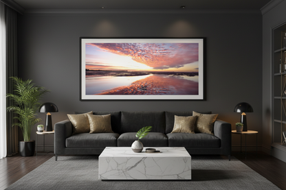 Red Dawn Panoramic Fine Art Photography Print — Australian Coastal Sunrise Wall Art