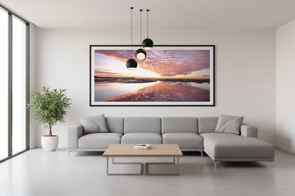 Red Dawn Panoramic Fine Art Photography Print — Australian Coastal Sunrise Wall Art